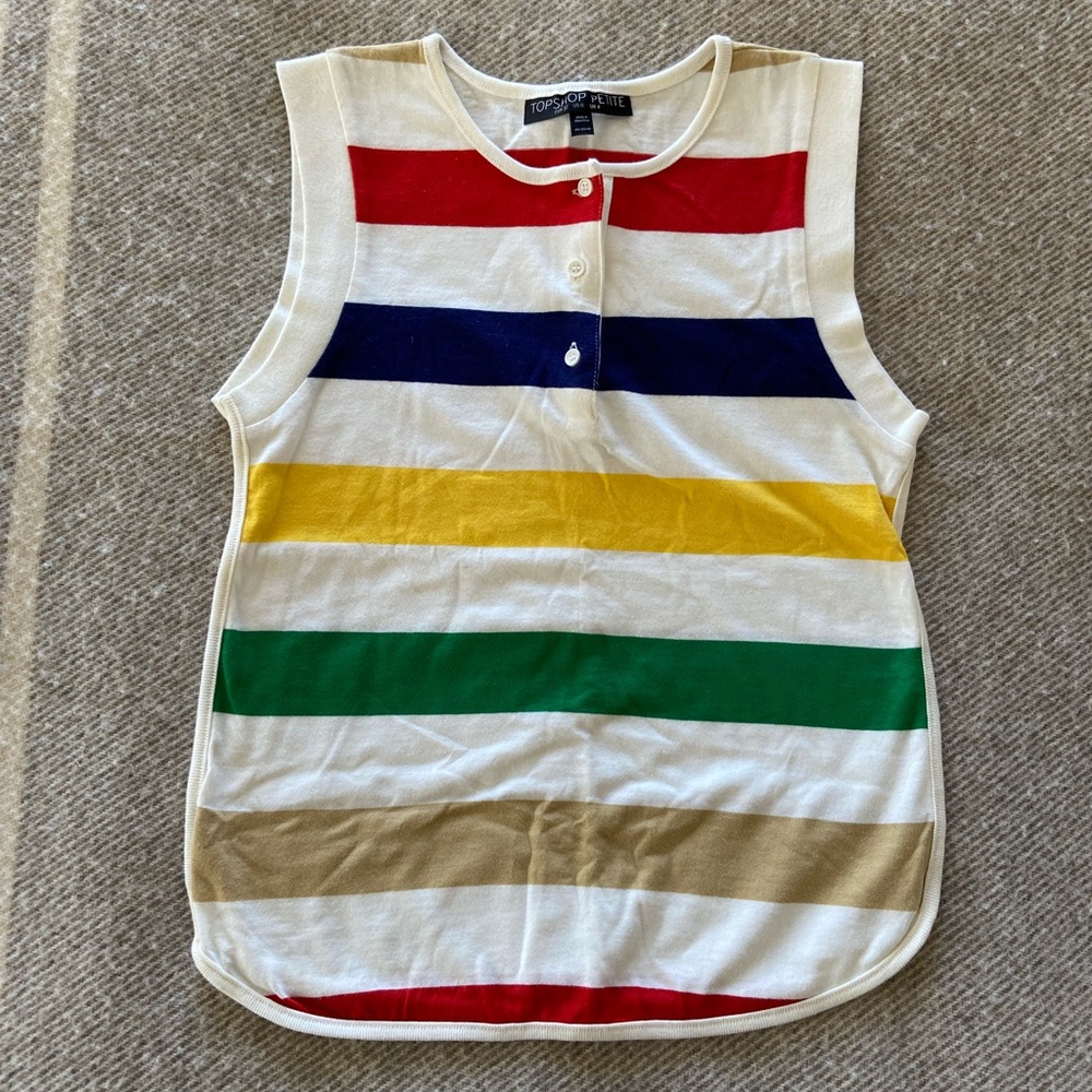 Topshop stripe crewneck tanktop, size 0